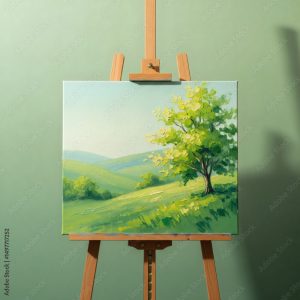 Paysage printanier à l'huile